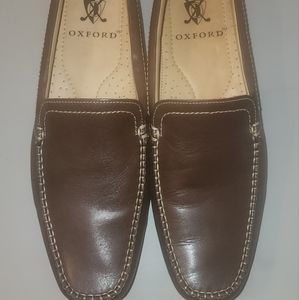 Oxford Golf Haddington Venetian Loafers Pebble Brown Leather Tan Stitching